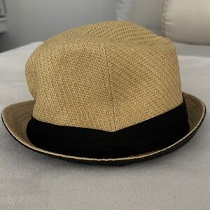 Stylish Tan Fedora Hat with Black Band